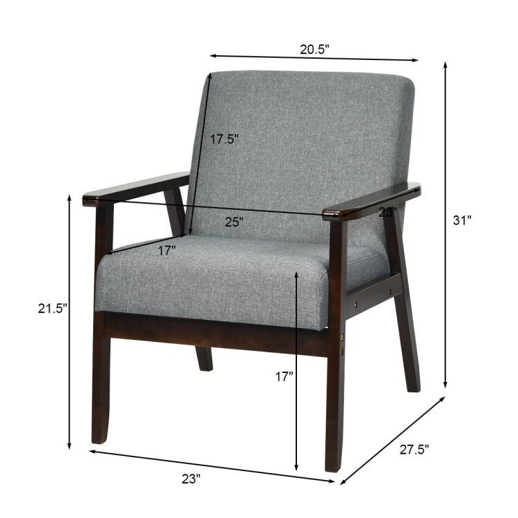 Mid-Century Retro Fabric Accent Armchair for Living Room Comfort and Style