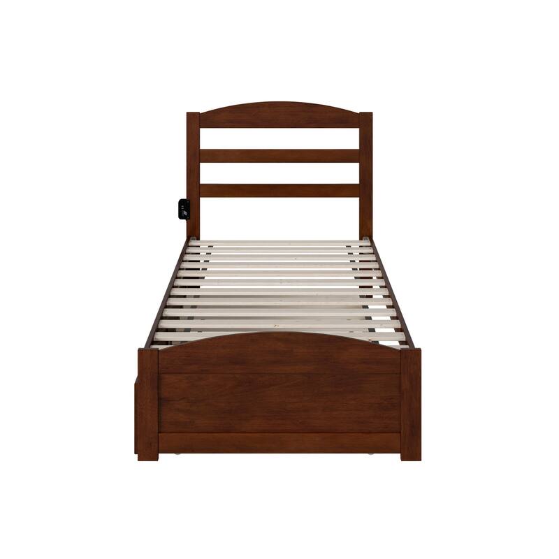 Warren Platform Bed with Footboard and Twin Trundle