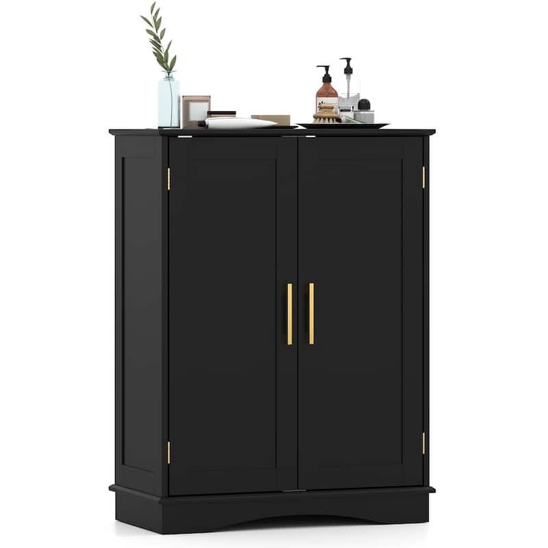 Freestanding Floor Storage Cabinet with Adjustable Shelves and 2 Doors for Bathroom or Kitchen - 23.5" x 12" x 31.5"