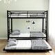 preview thumbnail 12 of 13, Heavy-Duty Metal Twin Over Twin Bunk Bed with Trundle for Kids and Teens