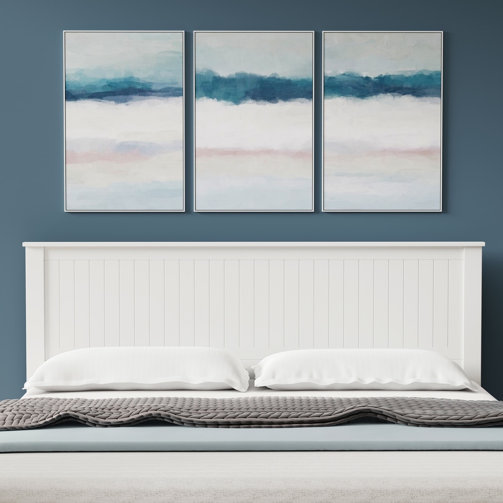 White wooden deals headboard king