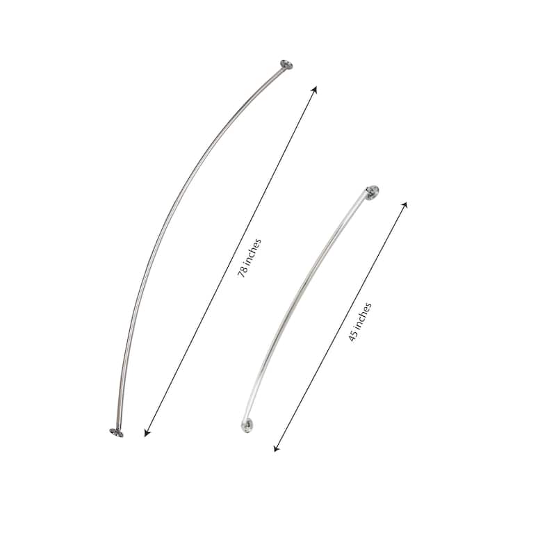 Bath Bliss Wall Mountable Curved Adjustable Shower Rod in Aluminum - Chrome