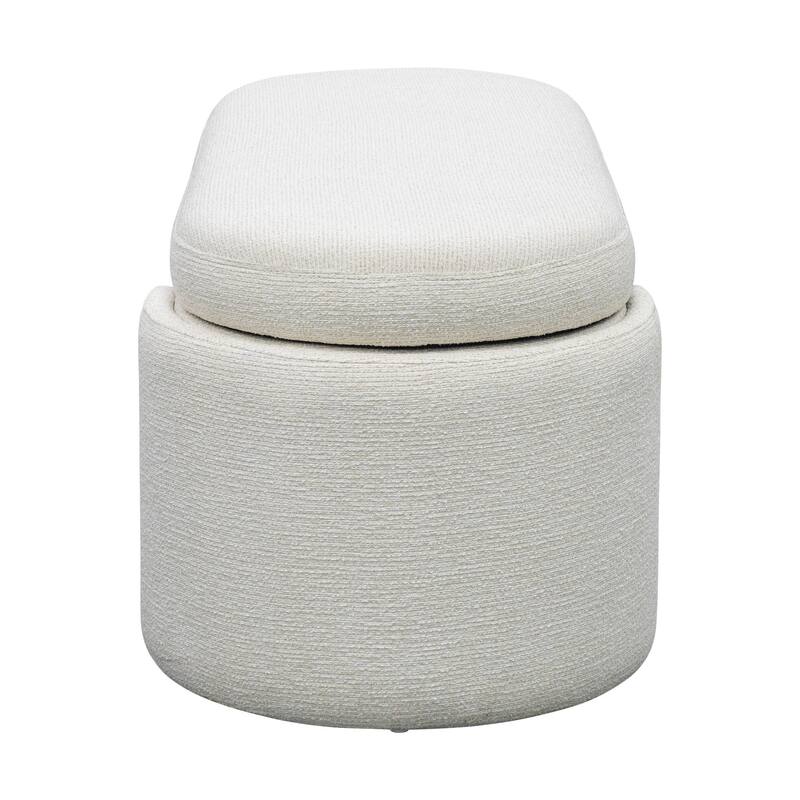 Roomfitters 48" Oval Storage Bench, Martha Stewart Lily Pond Collection, Soft-Close Lid & Hidden Storage, Ivory