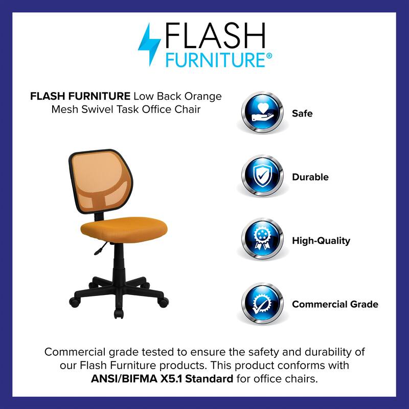 Low Curved Back Mesh Swivel Task Office Chair