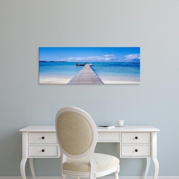 Easy Art Prints Panoramic Images's 'Jetty on the beach, Mauritius' Premium Canvas Art