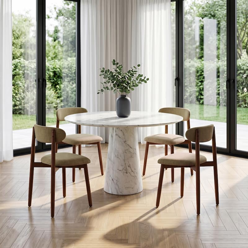 Modern Upholstered Linen Kitchen Dining Chair