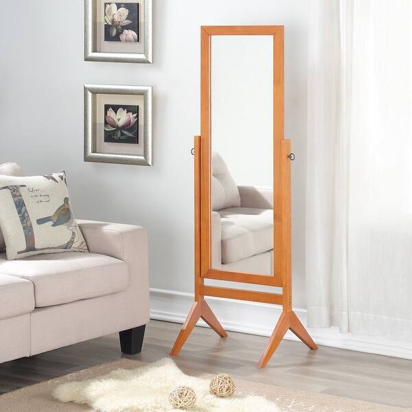 Shop Goplus Full Length Rectangular Floor Mirror Tilt Wood Frame