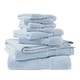 preview thumbnail 124 of 130, Madison Park Signature 800GSM Ultra-Soft 100% Cotton Absorbent Towel Set 8-Piece - Light Blue