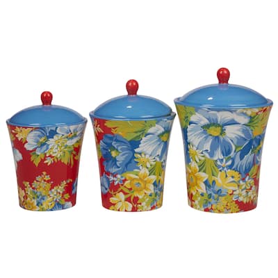 Certified International Blossom Set of 3 Canisters