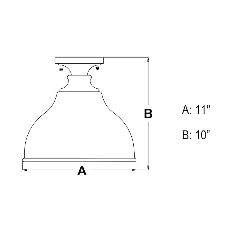 Barn Dome Ceiling Light - Bronze Gold Flush Mount Outdoor Light Fixture - 10