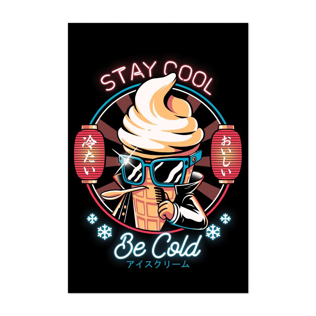 BE COLD Digital Food Drink Ice Cream Kitchen Art Art Print/Poster