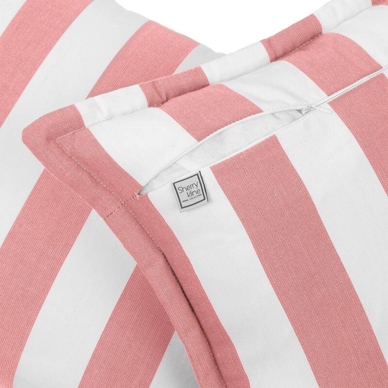 Sherry Kline Indoor/Outdoor Cabana Stripe 20" Flanged Filled Pillow Set of 2