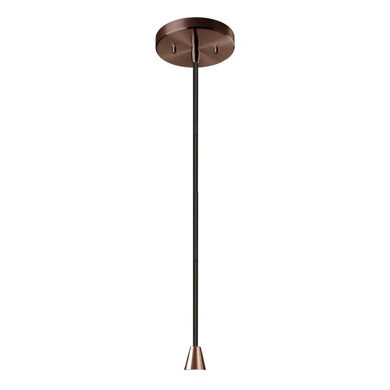 Justice Design Group Ceramic Discus Pendant - Bisque - Dark Bronze/Black Cord/Bisque