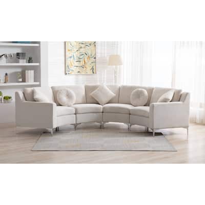 136'' Velvet Semicircle couch Modular Curve Sectional Sofa