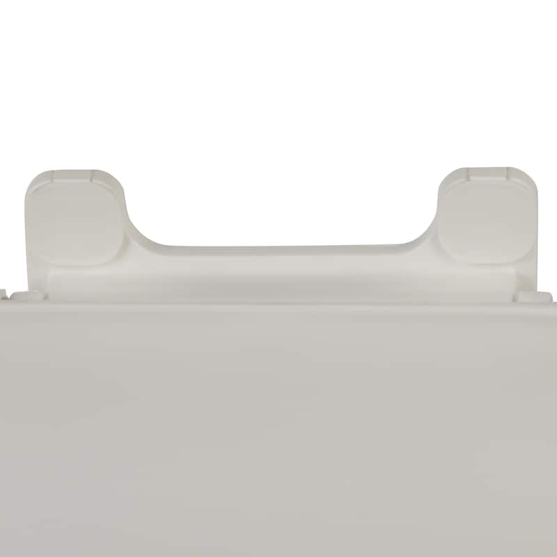 Bath Bliss Deluxe Plastic Beveled Round Toilet Seat in White - 14.2"x 17.5"x 2.1"