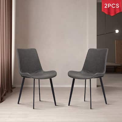 Modern Uphostered PU Leather Dining Chair (Set of 2)