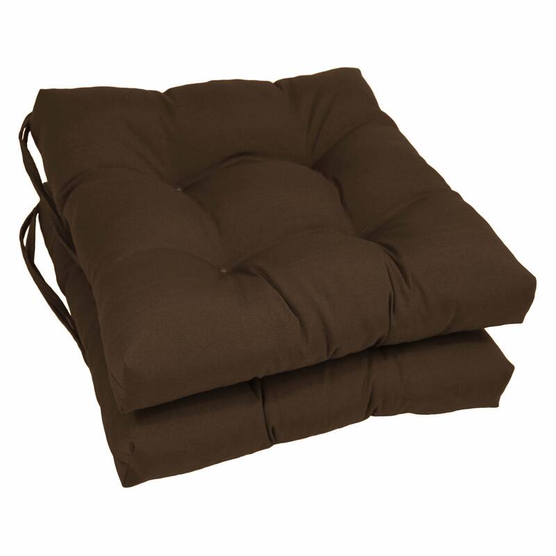 16-inch Square Indoor Chair Cushions (Set of 2, 4, or 6) - 16" x 16" - Set of 2 - Chocolate