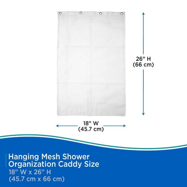 dimension image slide 1 of 2, Kenney 6-Pocket Hanging Mesh Shower Organization Caddy