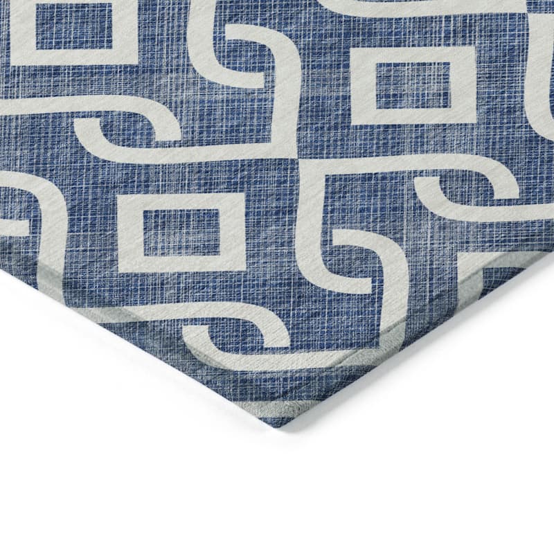 HomeRoots Geometric Transitional Rectangle Outdoor Rug