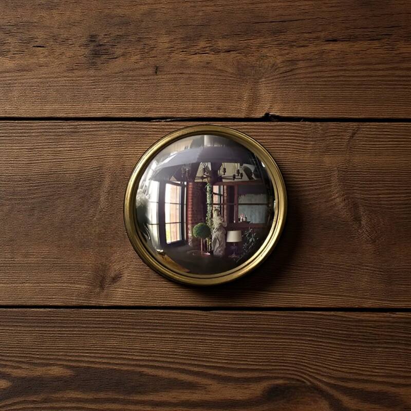 Round Gold Bullseye Mirror with Reflective Metal Design for Living Room and Bedroom Walls - Small