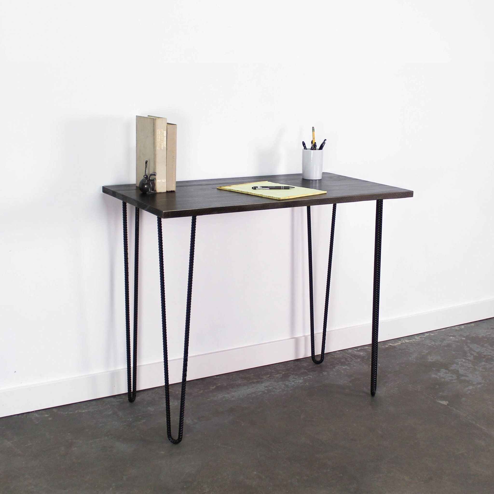 Fullerton Rustic Solid Wood Desk With Hairpin Legs Overstock 32606977