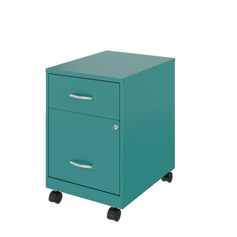 Space Solutions 18" Deep 2 Drawer Letter Width Mobile Vertical File Cabinet with Accessory Drawer