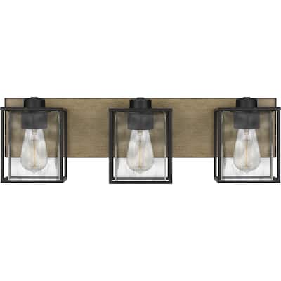 Holsten 3-Light Matte Black Vanity Light - Matte Black