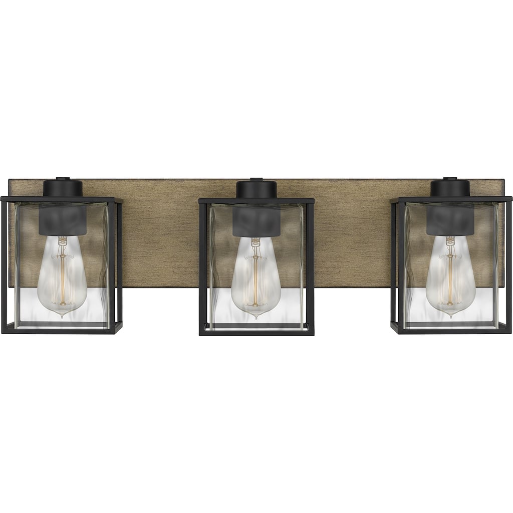 Holsten 3-Light Matte Black Vanity Light - Matte Black