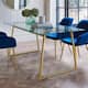 47"x32" Rectangle Modern Glass Dining table - 47"x32"x30 - Gold