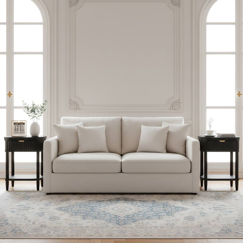 NightStand with Drawer - Modern Bedside Table with Open Shelf