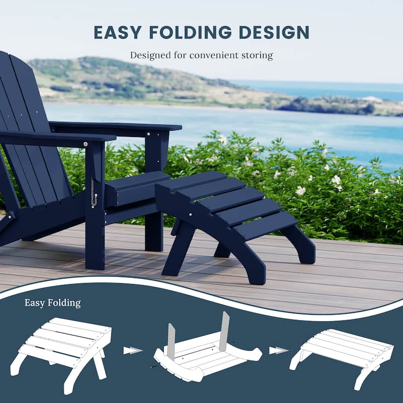 Polytrends Altura Outdoor Adirondack Folding Ottoman