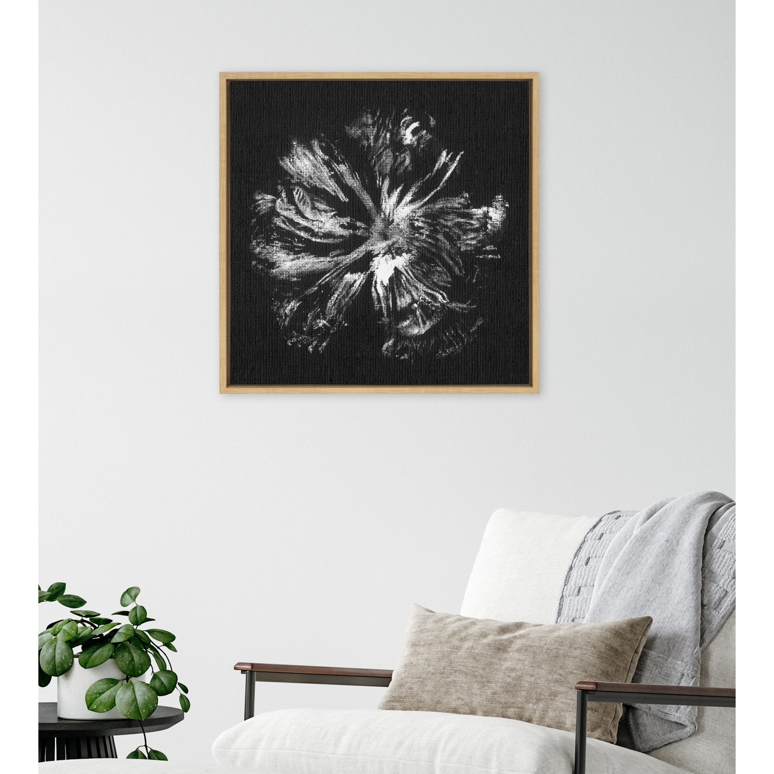 Kate and Laurel Sylvie Peony Peacock Canvas by Mentoring Positives