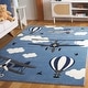 preview thumbnail 23 of 29, SAFAVIEH Carousel Kids Rudolfina Airplane Rug 3'3" x 5'3" - Blue/Ivory