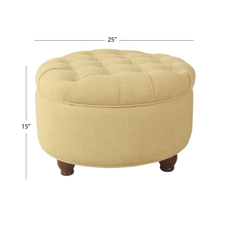 Copper Grove Lamentin Tufted Round Storage Ottoman