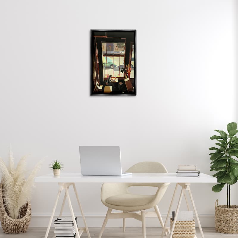Stupell Tranquil Cafe Environment Framed Floater Canvas Wall Art Design By Keith Thomson