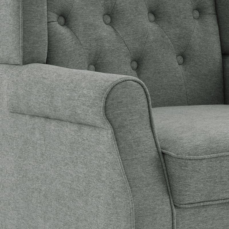Button-Tufted Accent Club Chair Wingback Armchair Set of 2