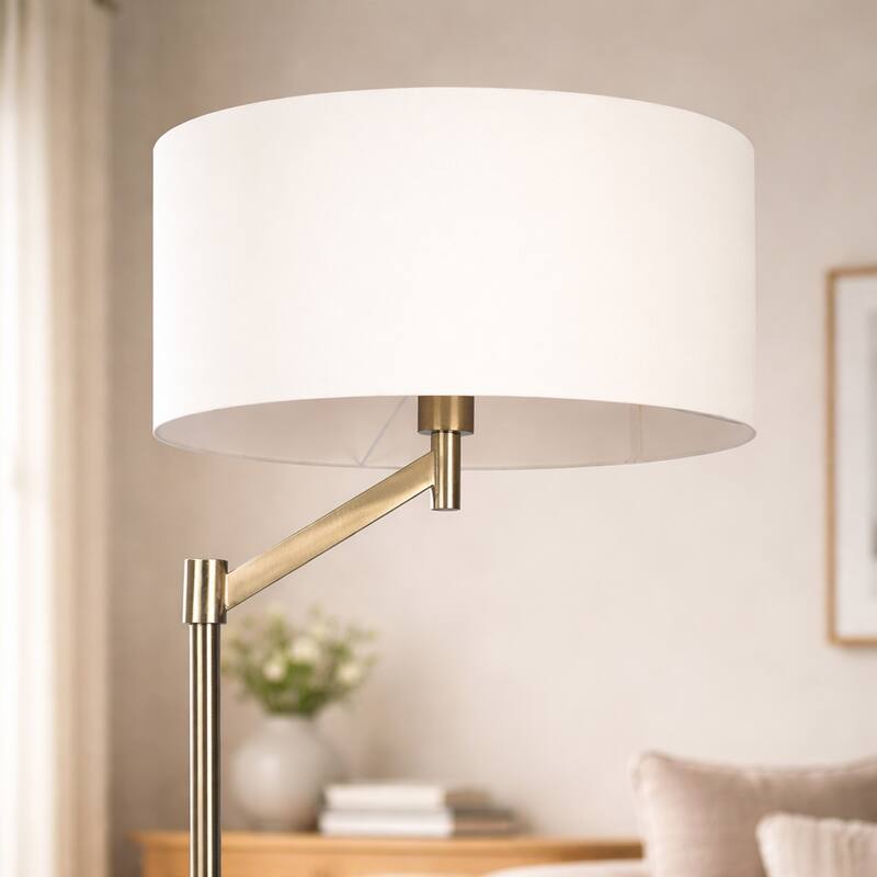 Vian Sleek Nickel-Finished Modern Floor Lamp