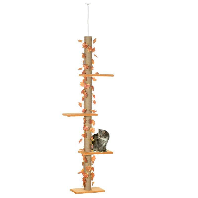 Floor to Ceiling Cat Tree,3-Level Cat Climbing Towe