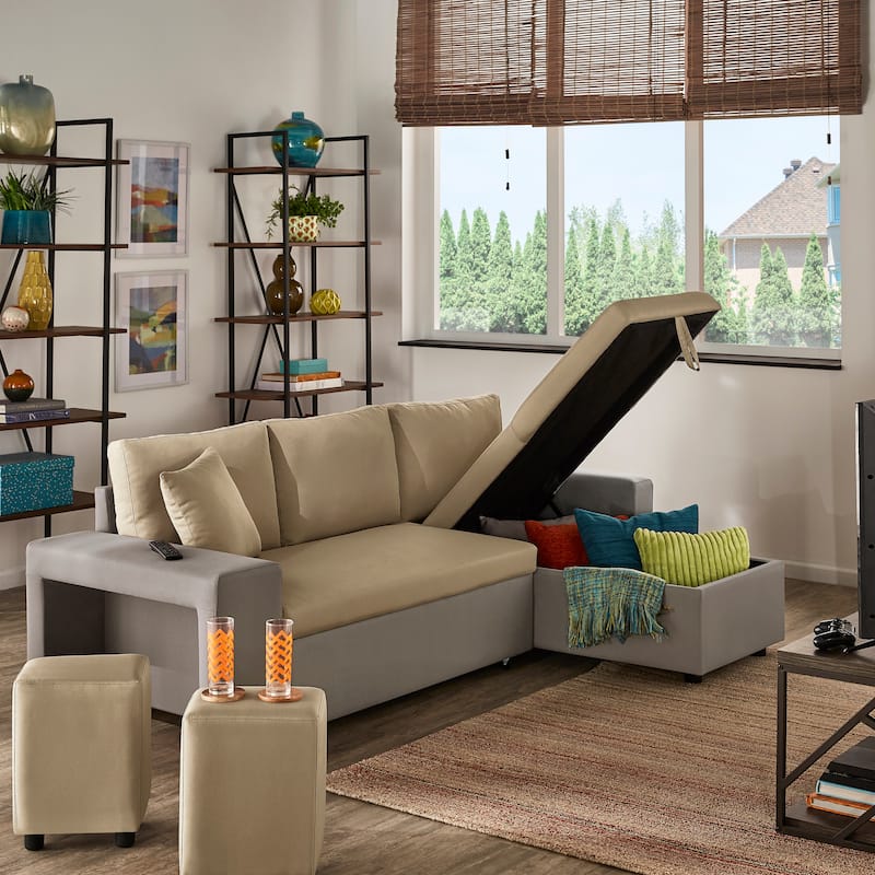 Lorca 2-tone Convertible Sofa with Storage by iNSPIRE Q Modern