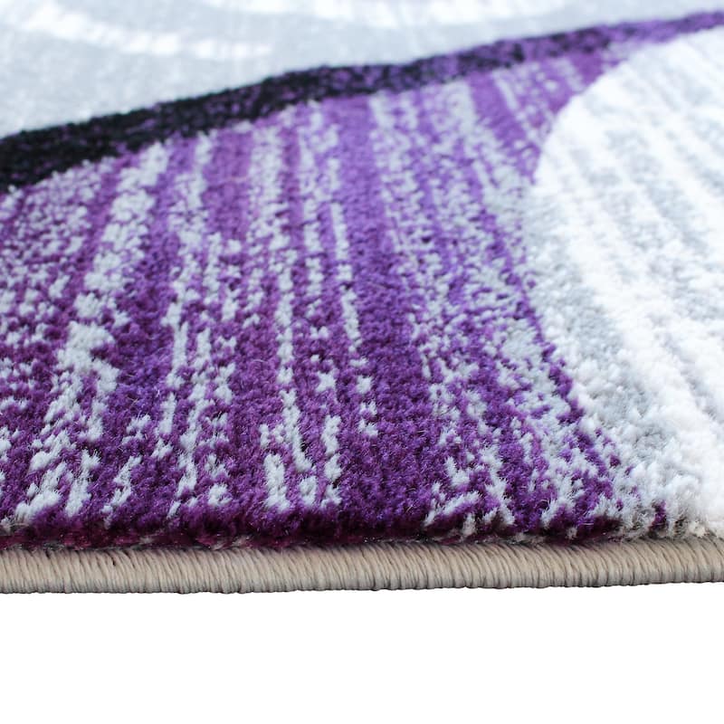 Modern Distressed Swirl Abstract Style Indoor Area Rug