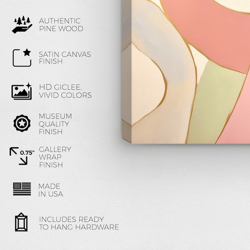 Wynwood Studio Canvas Abstract Shapes are moving around Pink and Modern & Contemporary Wall Art Canvas Print