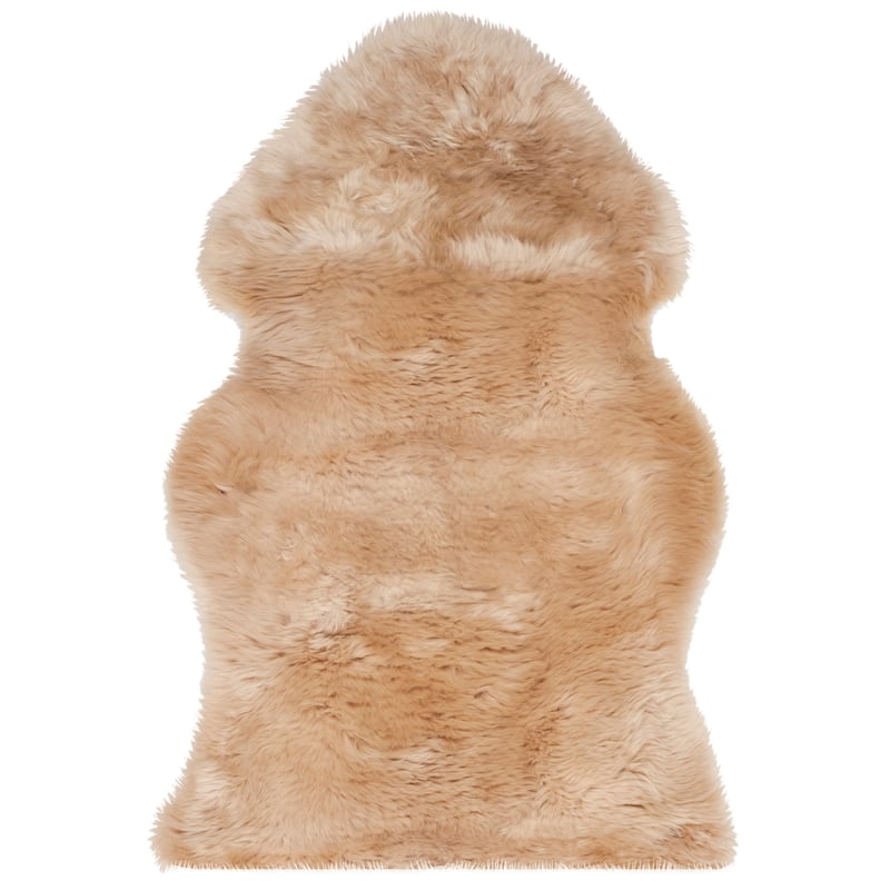 SAFAVIEH Handmade Natural Sheepskin Leanca 3.4-inch Thick Rug - 2' x 3' - Natural Beige - Rectangle