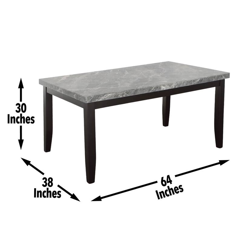 Steve Silver Norwich Gray Marble Top Dining Table
