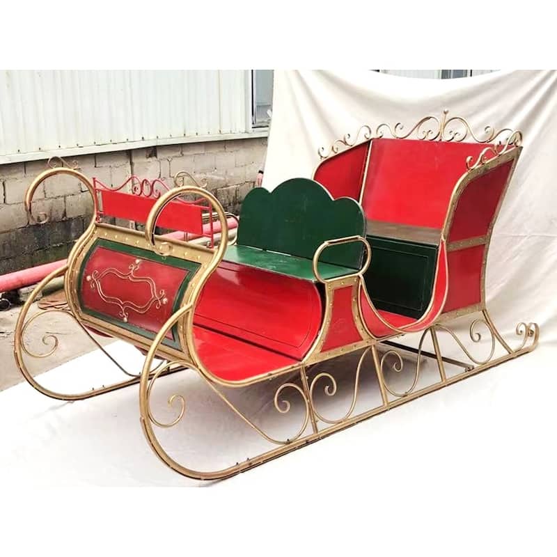 Large Iron Classic Christmas Sleigh "Philadelphia II" - 107" L x 47.25" W x 55.5" H