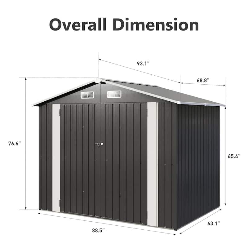 8'x 6'Metal Outdoor Storage Shed