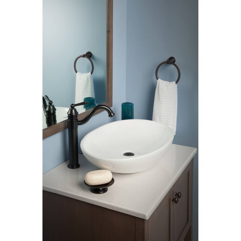 Miseno Bright White 24-3/4" Oval Porcelain Vessel Bathroom Sink