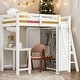preview thumbnail 1 of 27, Multi-Functional Twin Size Loft Bed with Wardrobe and Desk, Sturdy Construction & Safety Guaranteed, Maximized Space, White White