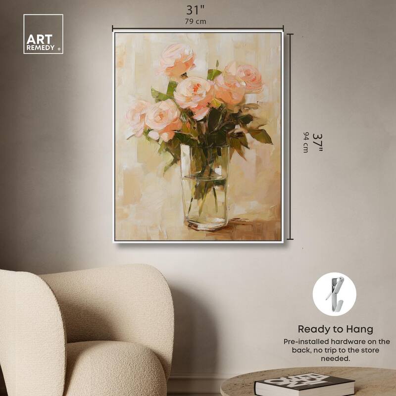 Soft Pink Blooms Canvas by Art Remedy