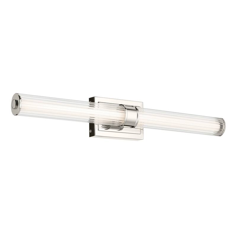 Kichler Lighting Laurene 31" Linear Bath Bar Large LED with Clear Fluted Glass in Polished Nickel