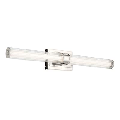 Kichler Lighting Laurene 31" Linear Bath Bar Large LED with Clear Fluted Glass in Polished Nickel